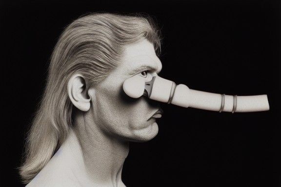 Person Wearing Nasal Device: Ultrarealistic Digital Art