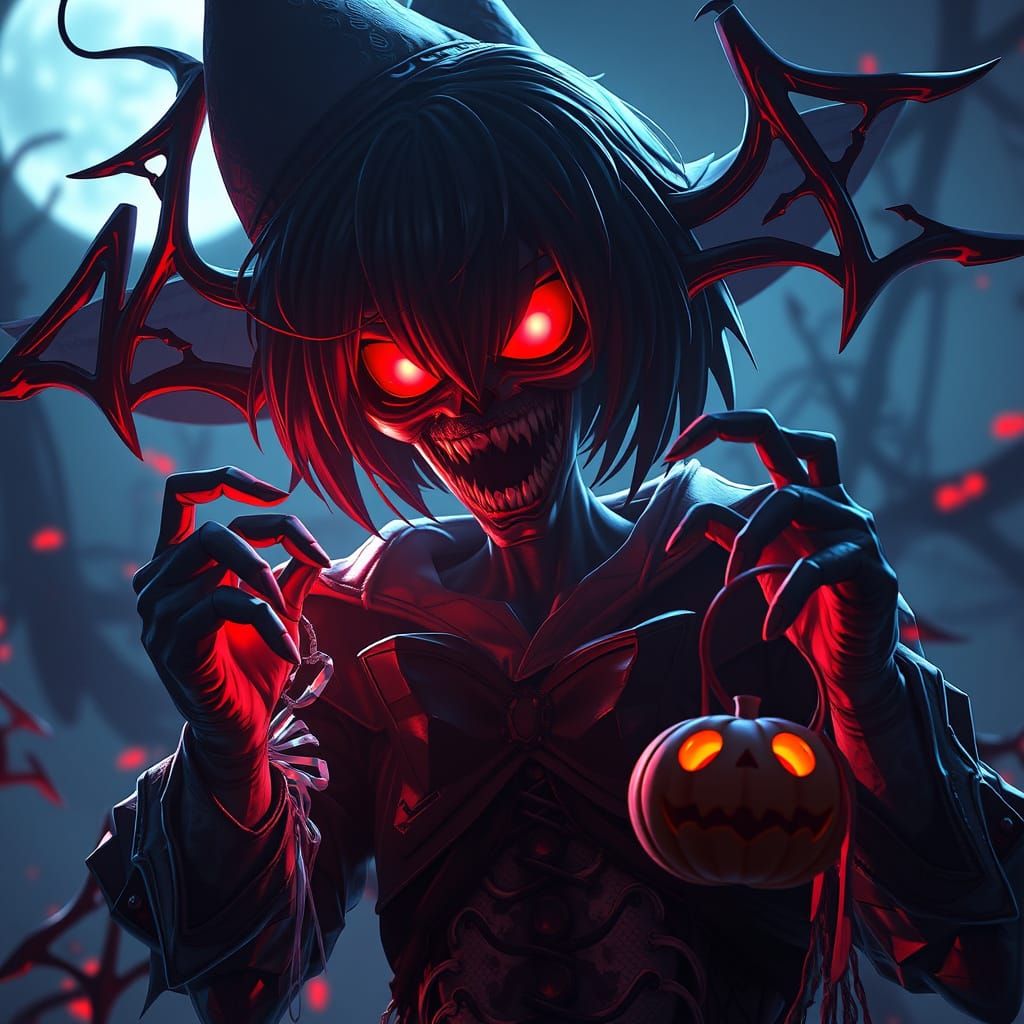Halloween Terror: 3D Anime Art in WLOP Style