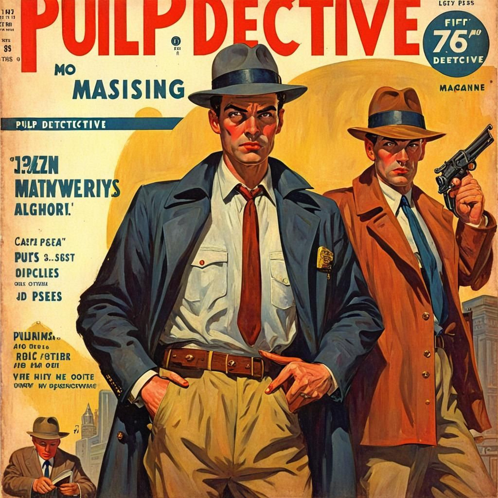 Vintage Pulp Detective Magazine Cover