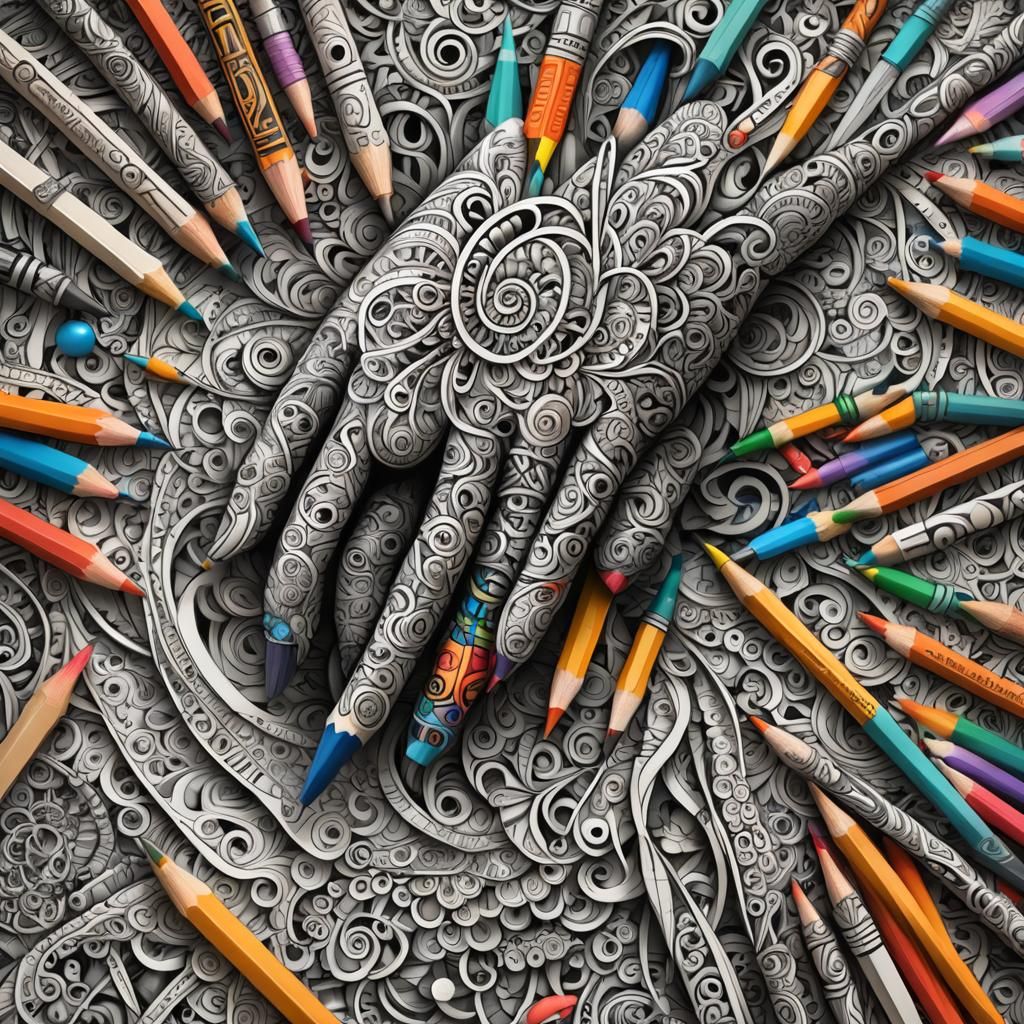 Intricate Doodle Art: Hand Drawing Abstract Patterns
