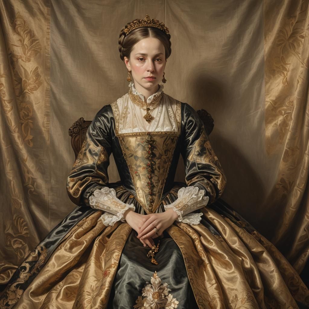 Elegant Renaissance Woman Portrait in Italian Style