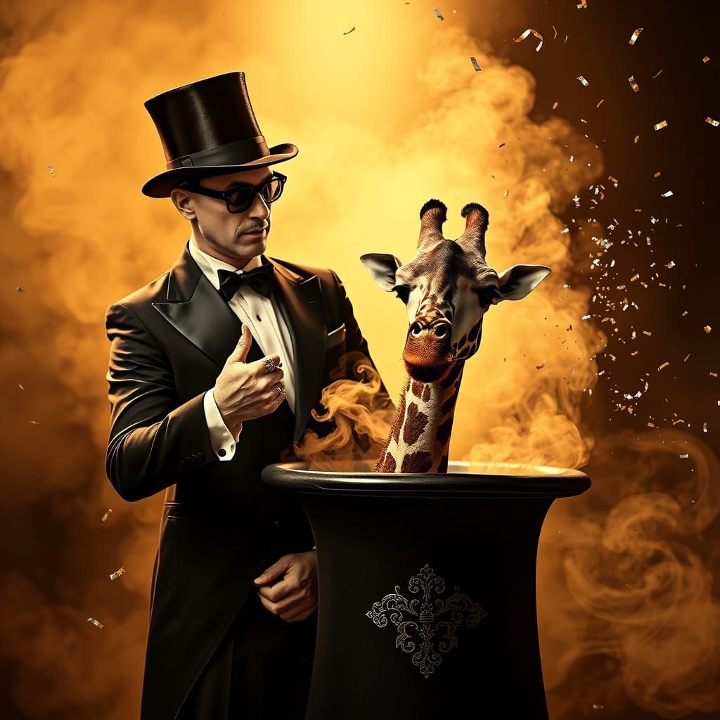 Mystical Black and White Portrait of a Magician