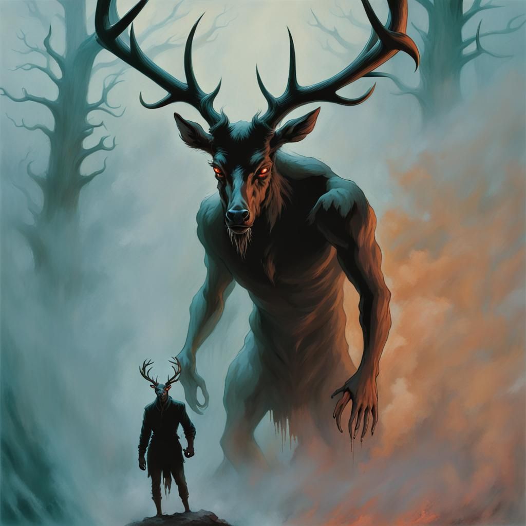 Mysterious Deer Creature Emerges from Mist