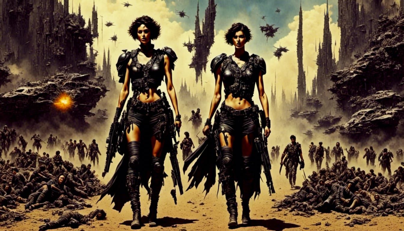 Apocalyptic Homeless Person in Retro Hand-Drawn Style