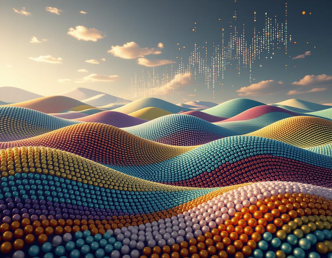 Beaded Abstract Landscape in 1920s Style