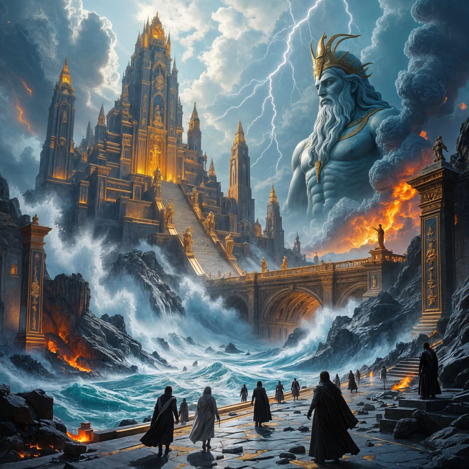 Apocalyptic Last Day of Atlantis in Hyperrealism