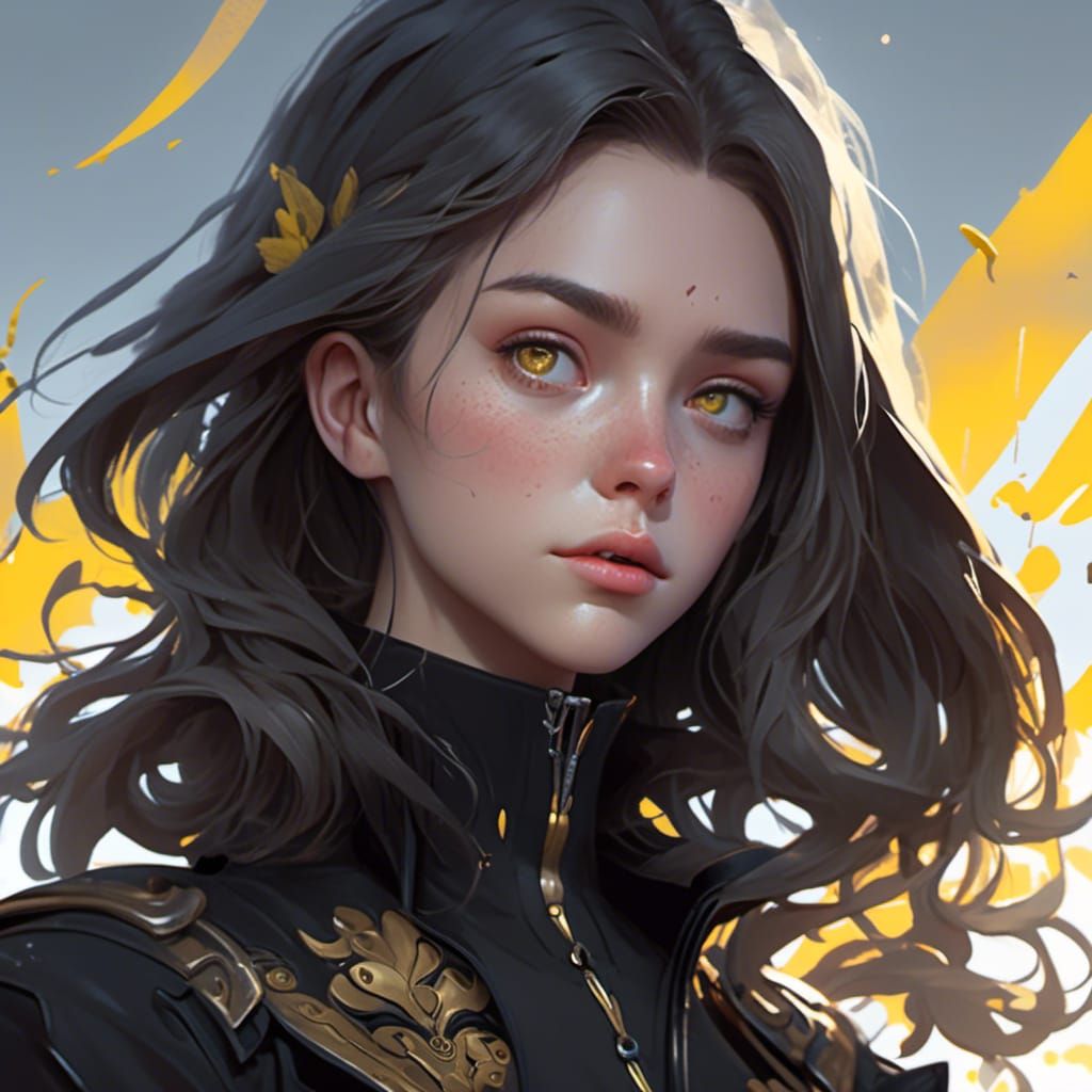 Mystical Welsh Woman Portrait in Art Nouveau Style