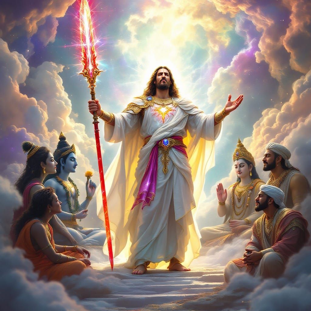 Jesus Christ as a Warrior in Celestial Armor, Surrounded by ...