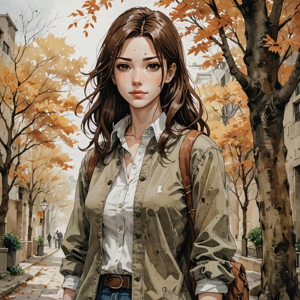 Mysterious Woman Defies Definition in Anime-Inspired Impasto...