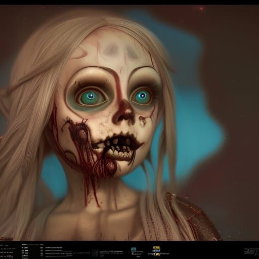 Scary Doll in Detailed Matte Painting Style