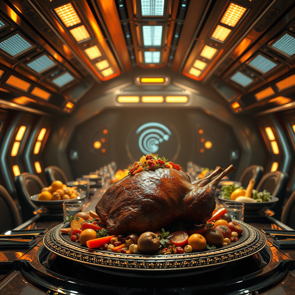Thanksgiving Feast on Intergalactic Spaceship