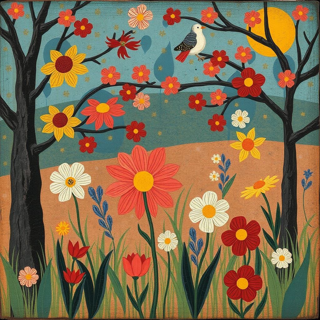 Spring Landscape in Darger Style