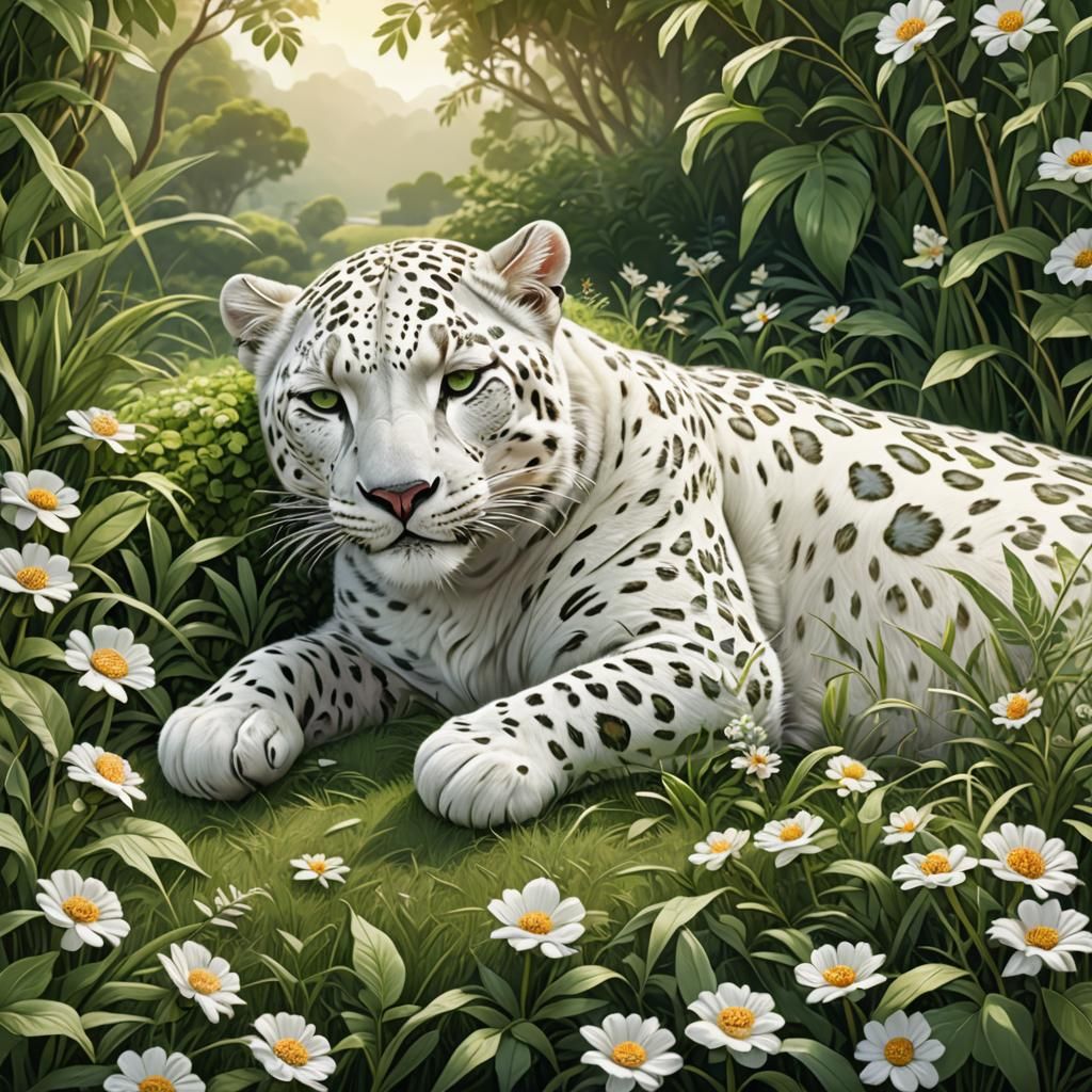 leopard sleeping peacefully