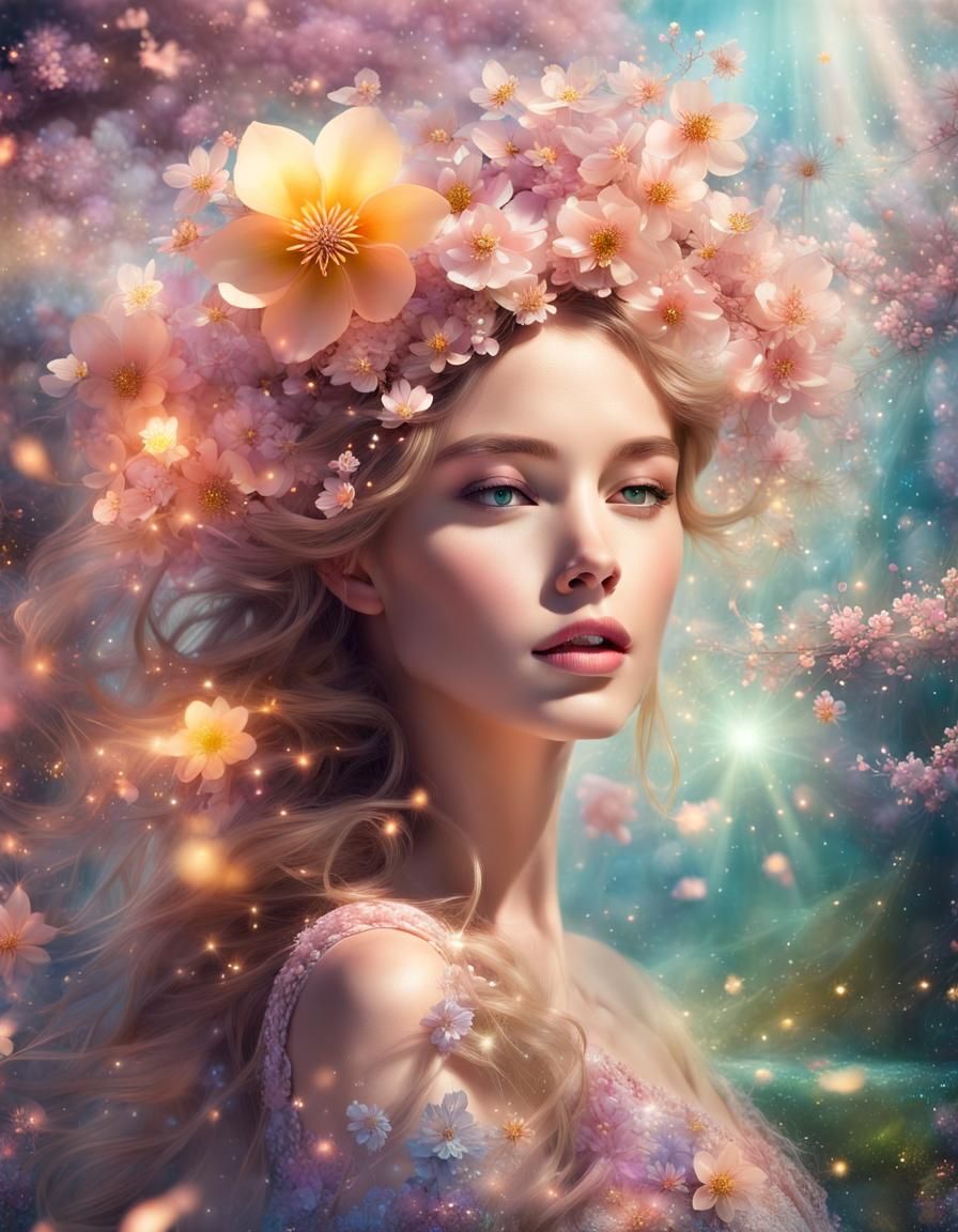 Glittering Fairytale Landscape in Fantasycore Style