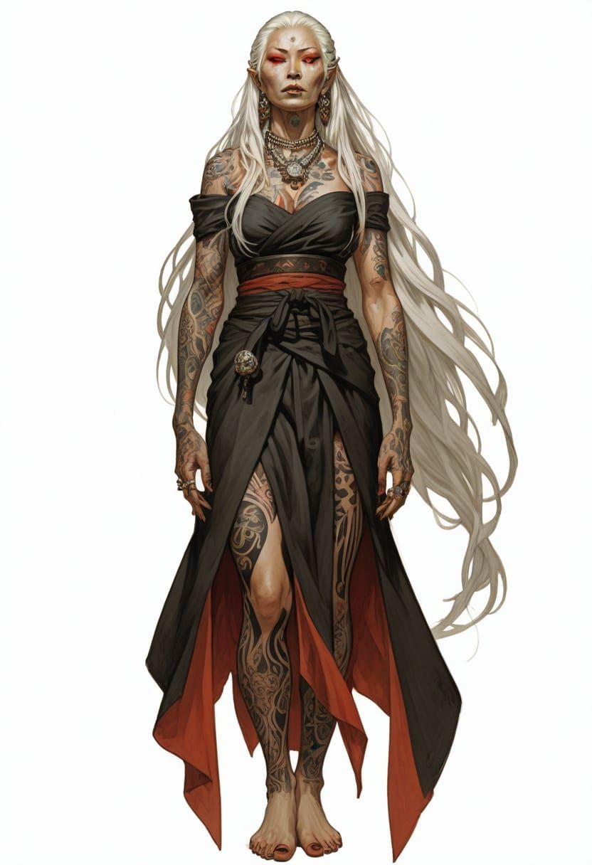 Vampiress in Traditional Japanese Fantasy Style