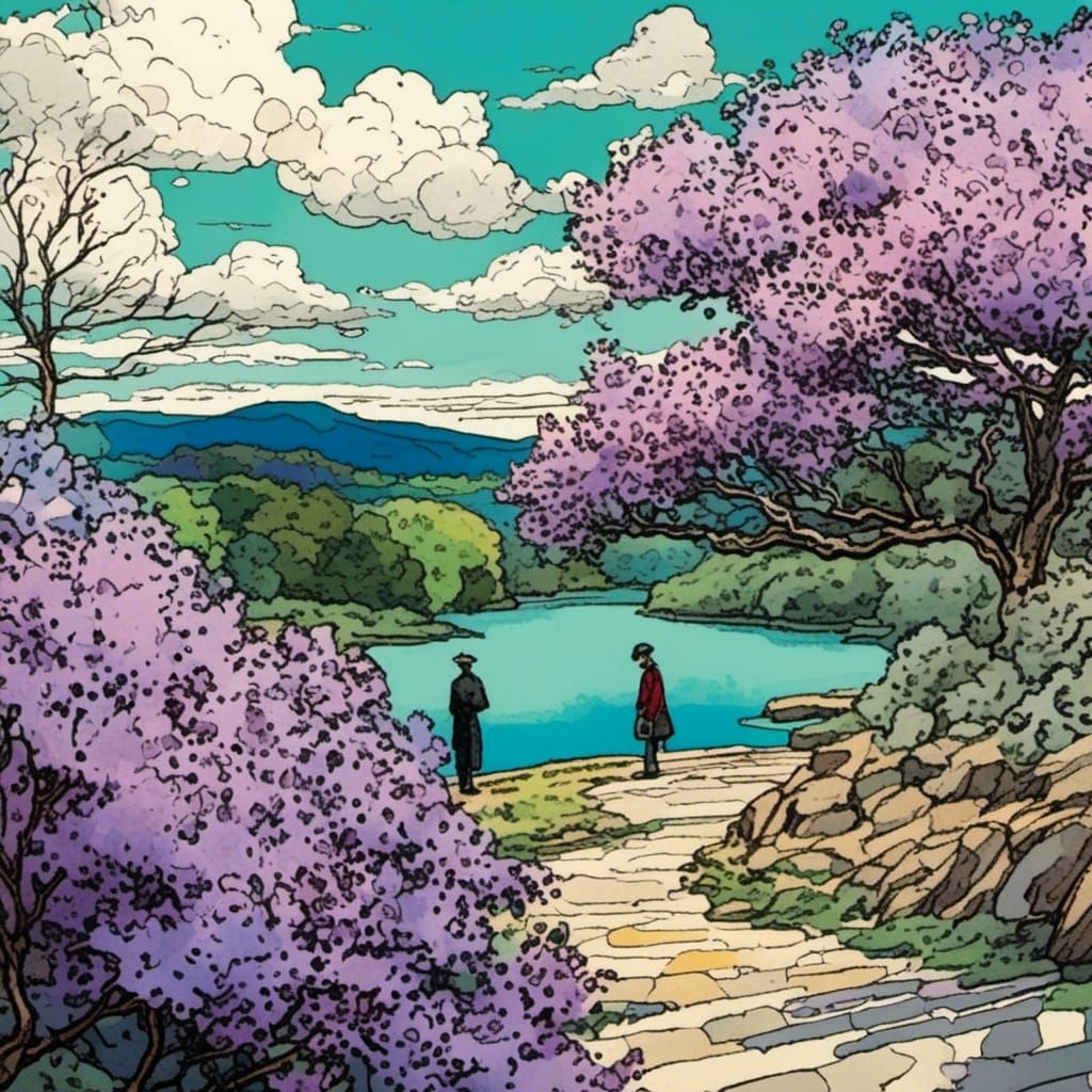 Spring Thaw in Art Deco Comic Art Style