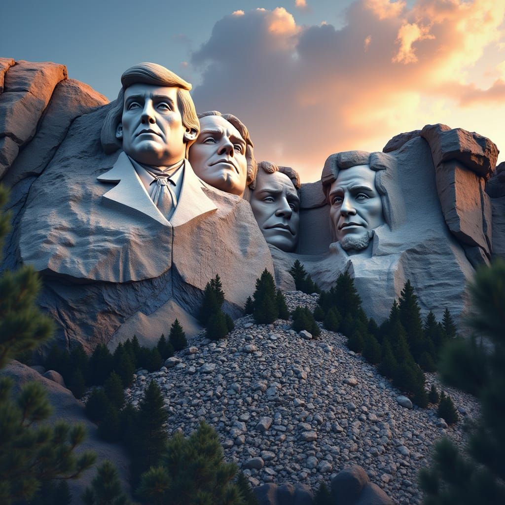 Donald Trump Heads Replace Icons on Mount Rushmore in Fantas...