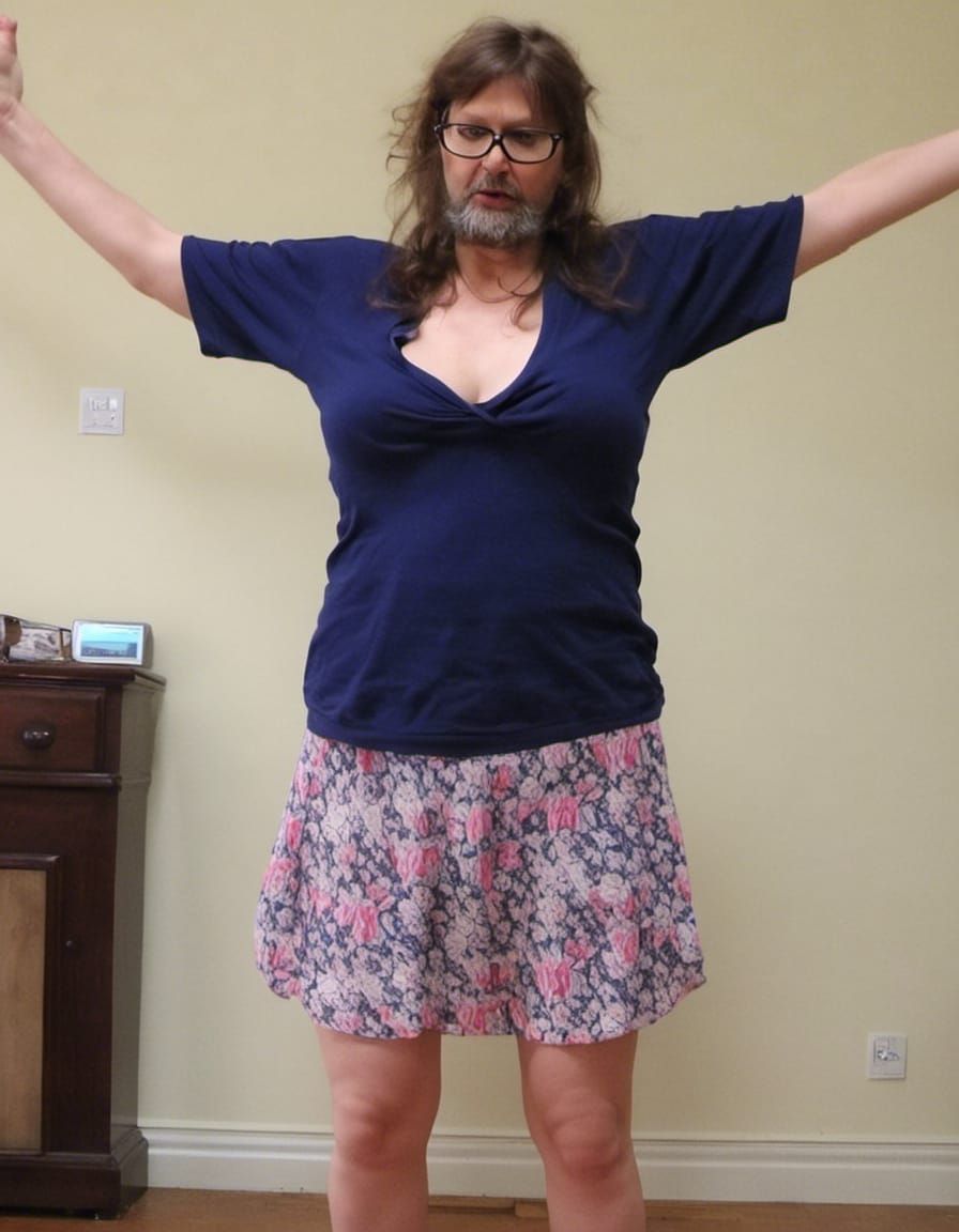 Surreal Hourglass Figure with Human Features