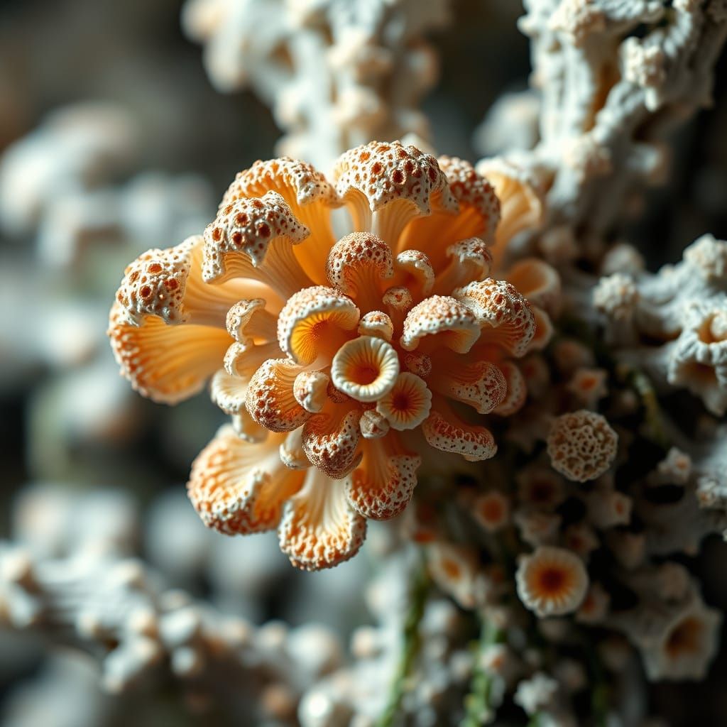 Microscopic Mushroom Fractals in 3D