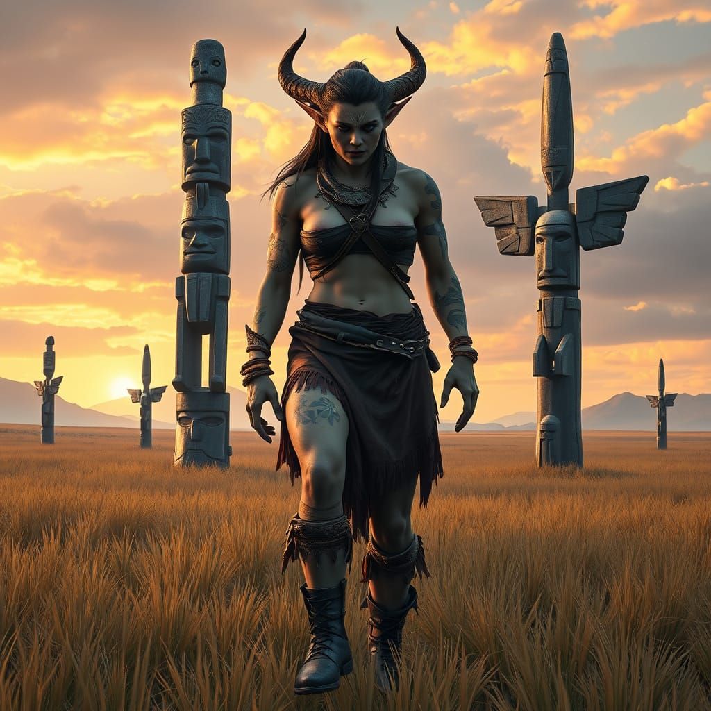 Tauren Warrior in Sunset Prairie, Inspired by Star Trek and ...