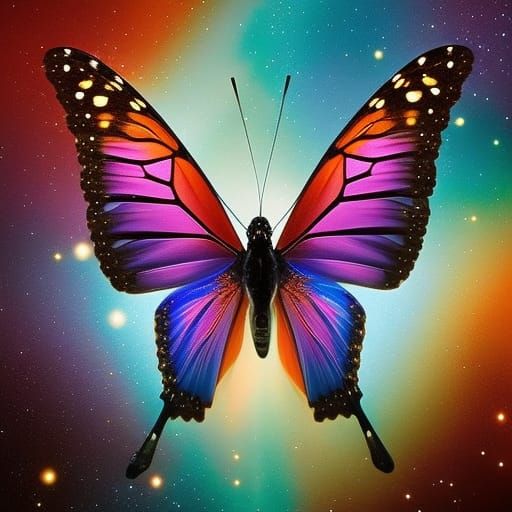 Butterfly Transforms to Shooting Star in Detailed Art