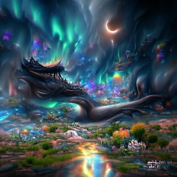 Cosmic Dragon Goddess in Anime Art Style