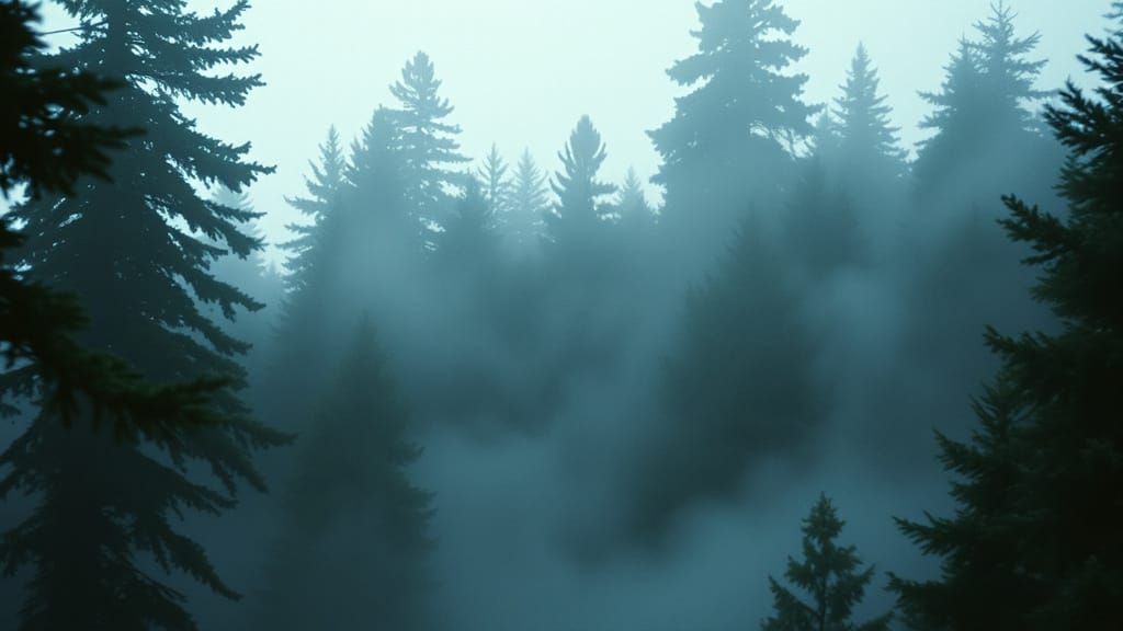 Atmospheric Foggy Pine Forest Cinematic Masterpiece