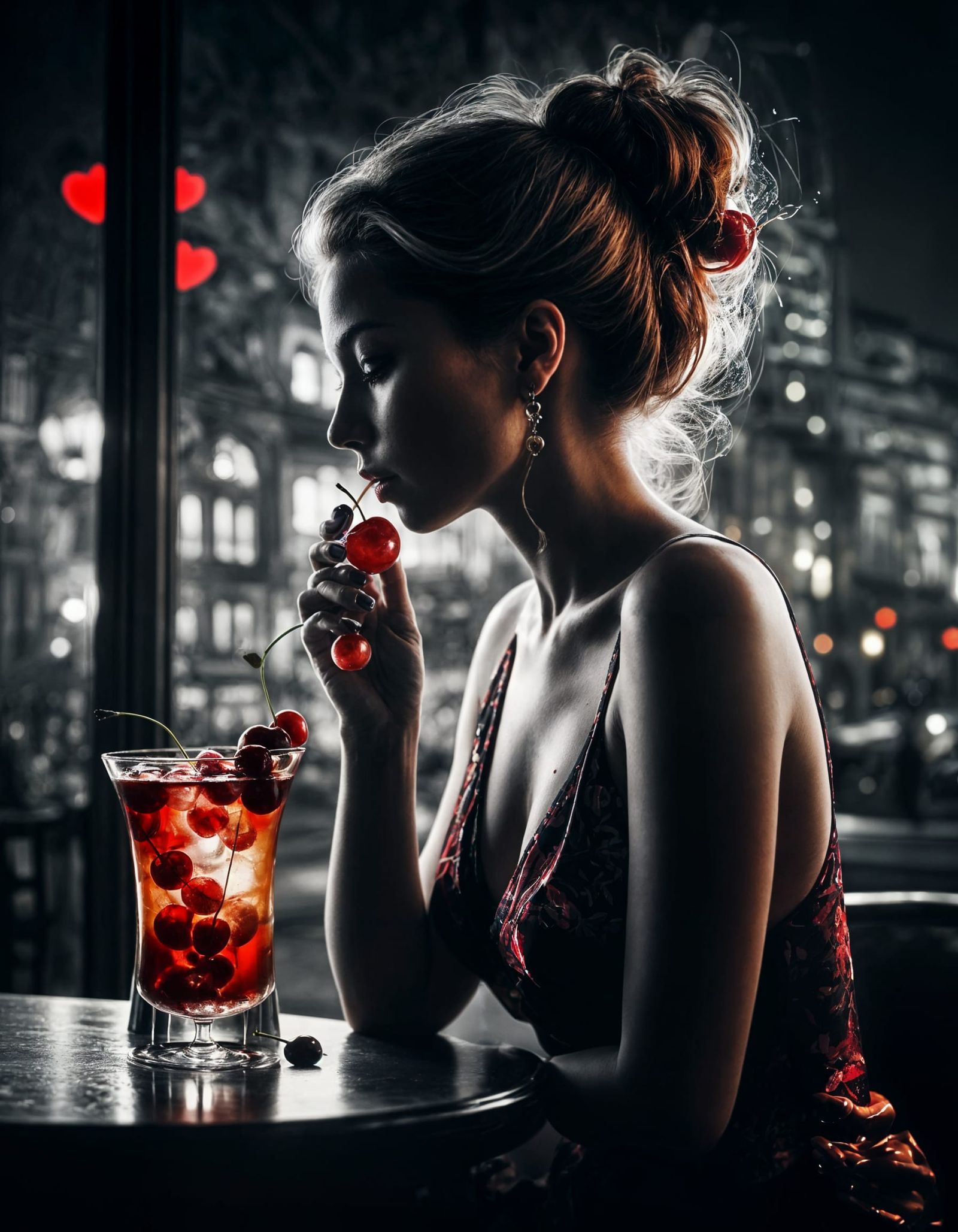 Woman's Cocktail Dreams: Double Exposure Alcohol Ink Art