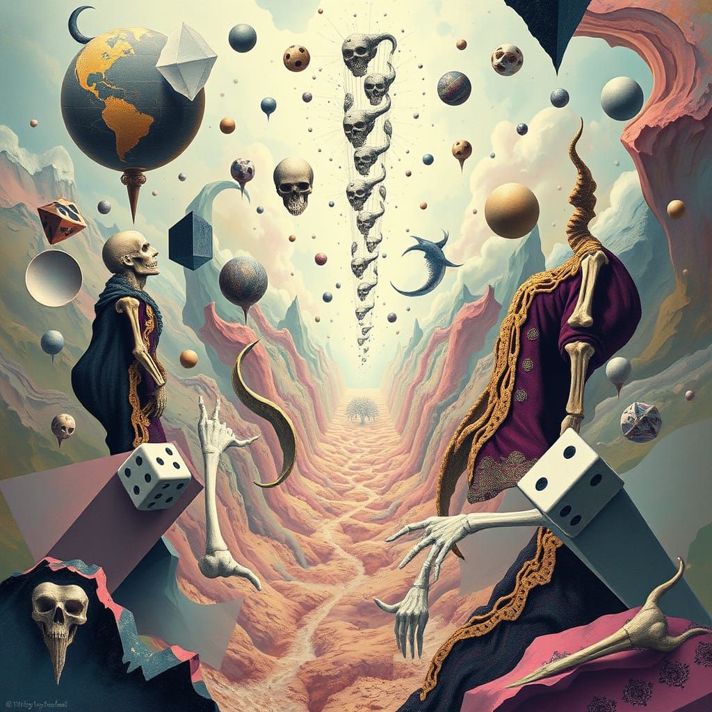 Surreal Dreamscape Unfolds in Soft Pastels and Contrasting H...