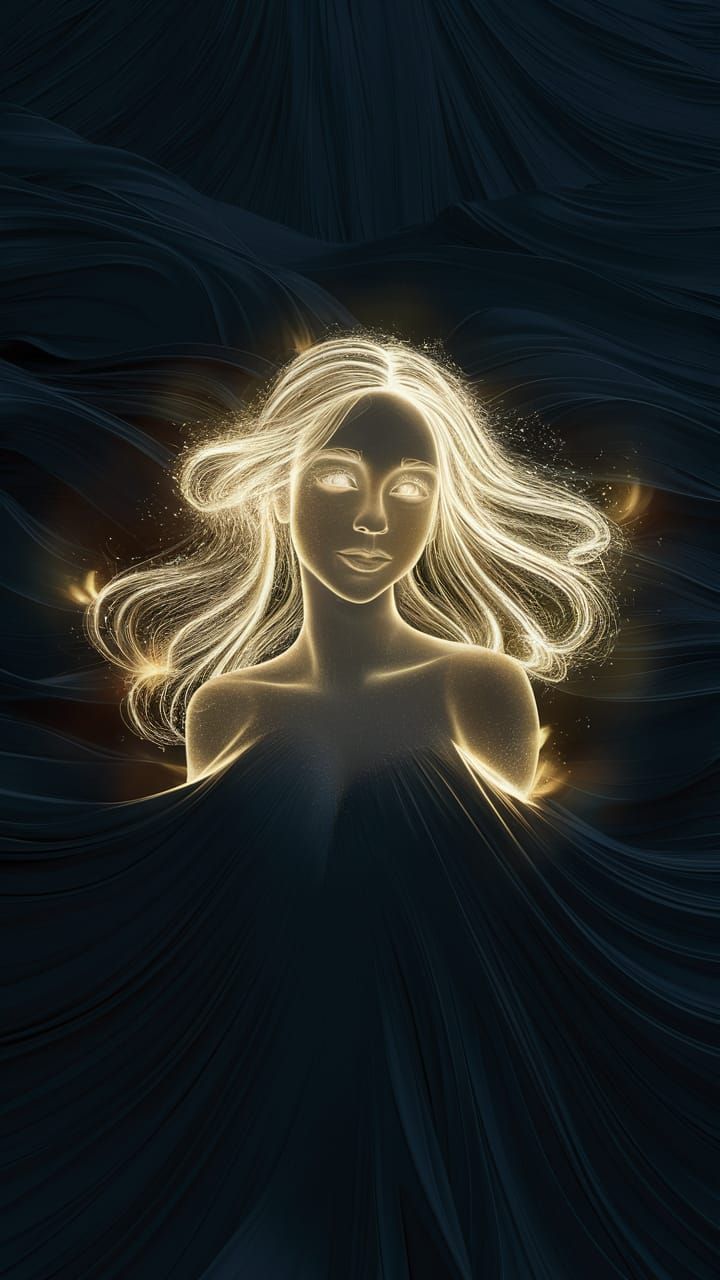 Luminous Lady in Ethereal Glow