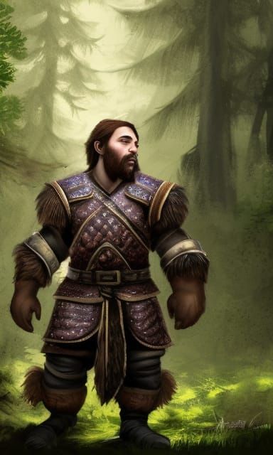 Valiant Dwarf in Forest Concept Art
