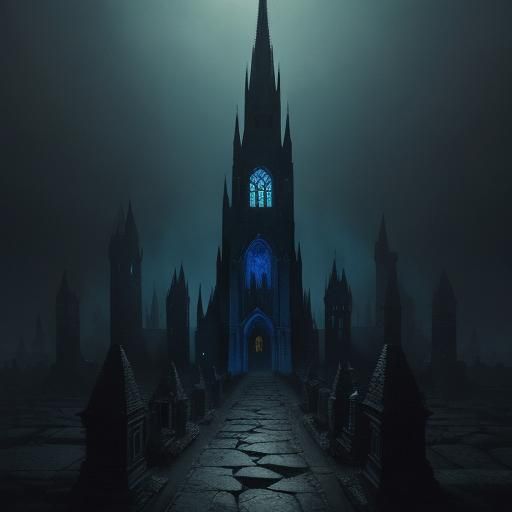 Dark Surreal Cake in Gothic Setting