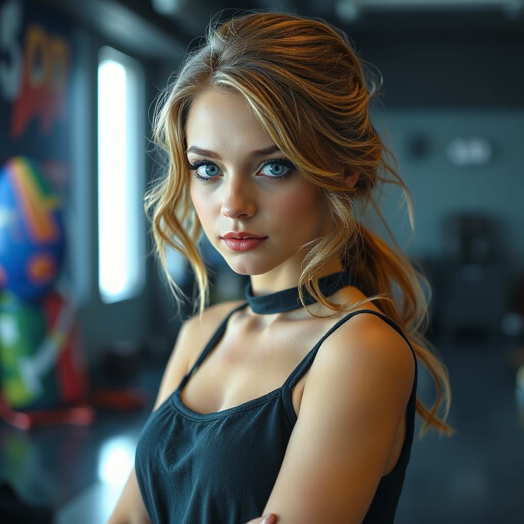 Princess of Music: Vibrant Photorealistic Portrait