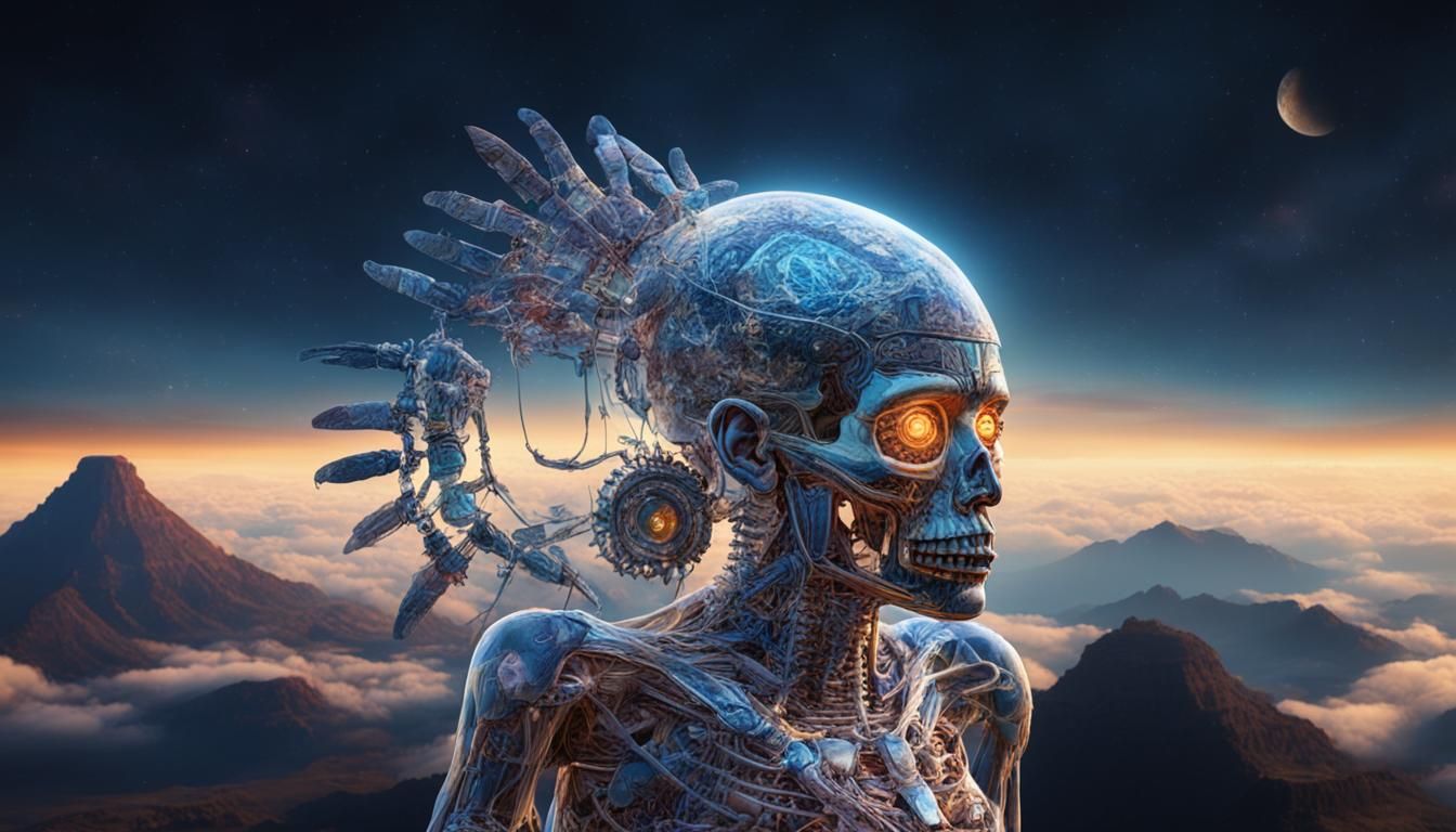 Aztec Princess Witchdoctor with Transparent Organs in 8k