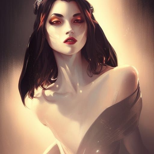 Vampire Boy Portrait in Art Nouveau Style