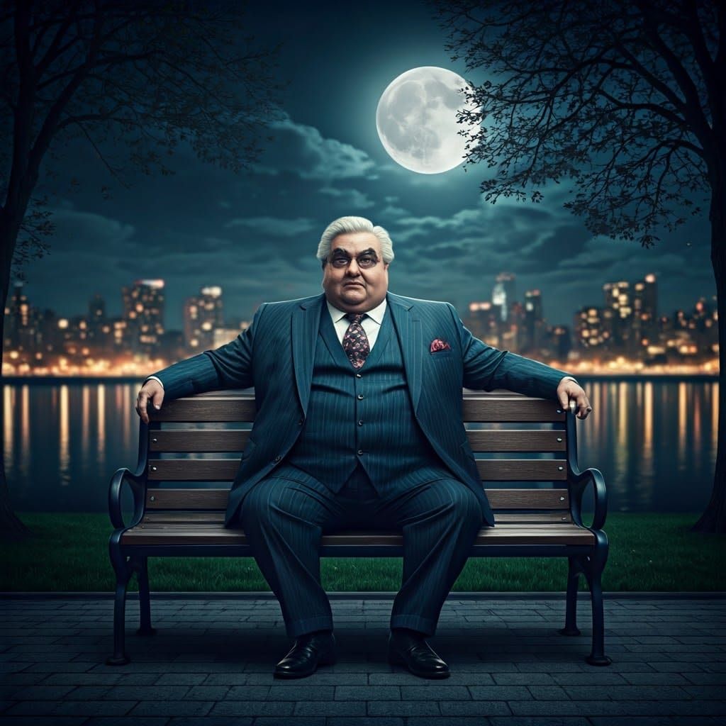 Elegant Nighttime Politician in Cinematic Style