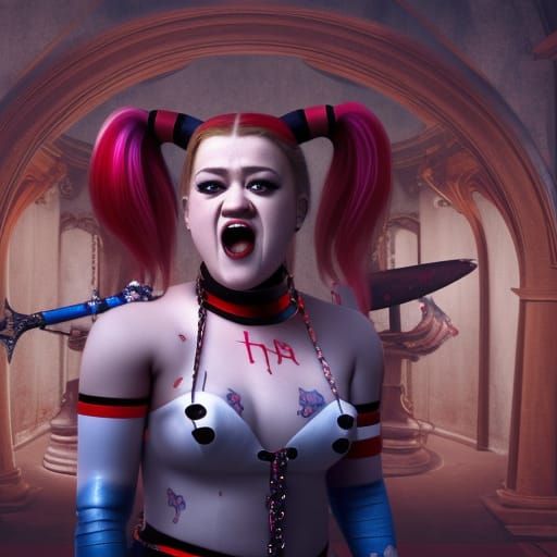 Harley Quinn in Vatican: Detailed Matte Painting