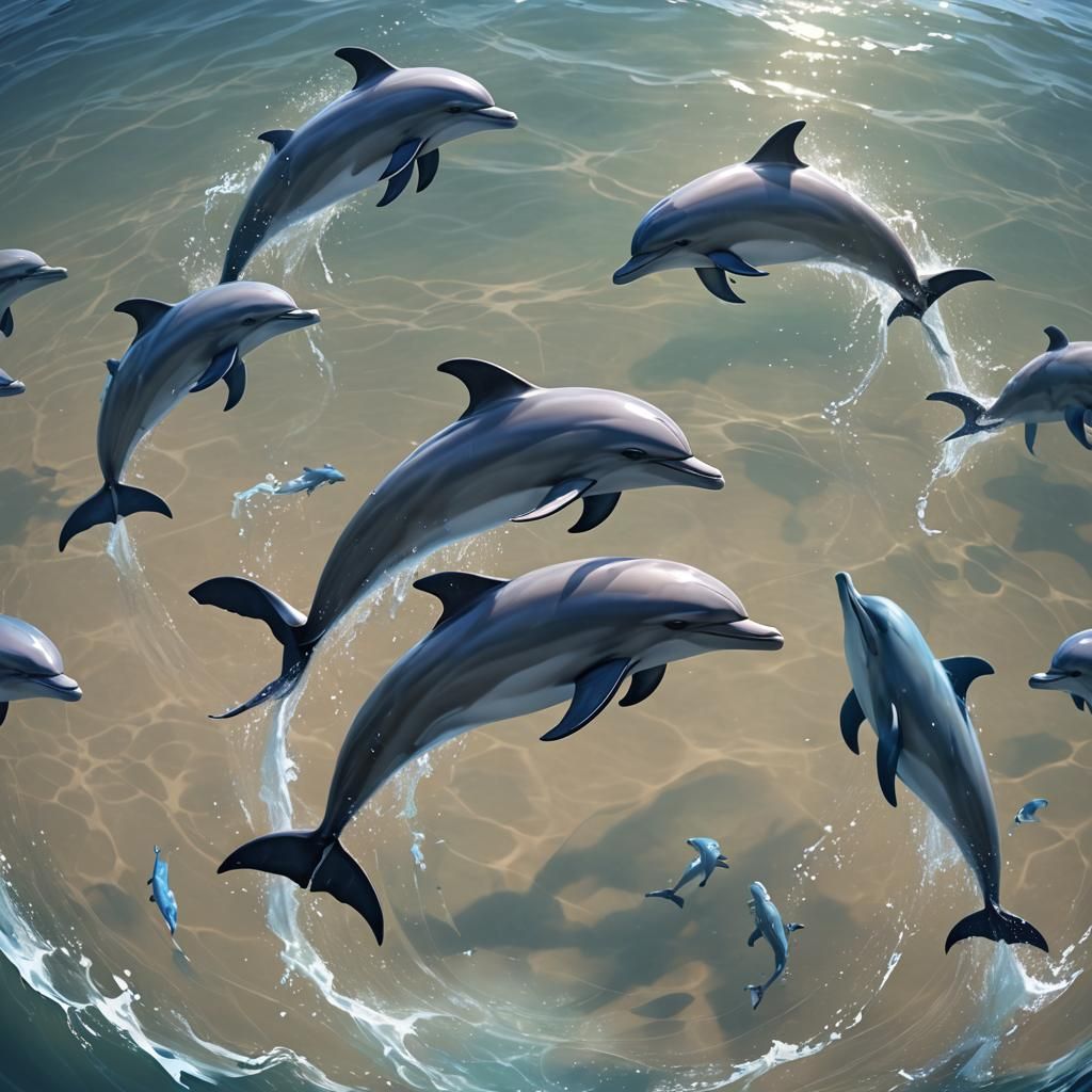 Anime-Inspired 3D Dolphin Art in 8K