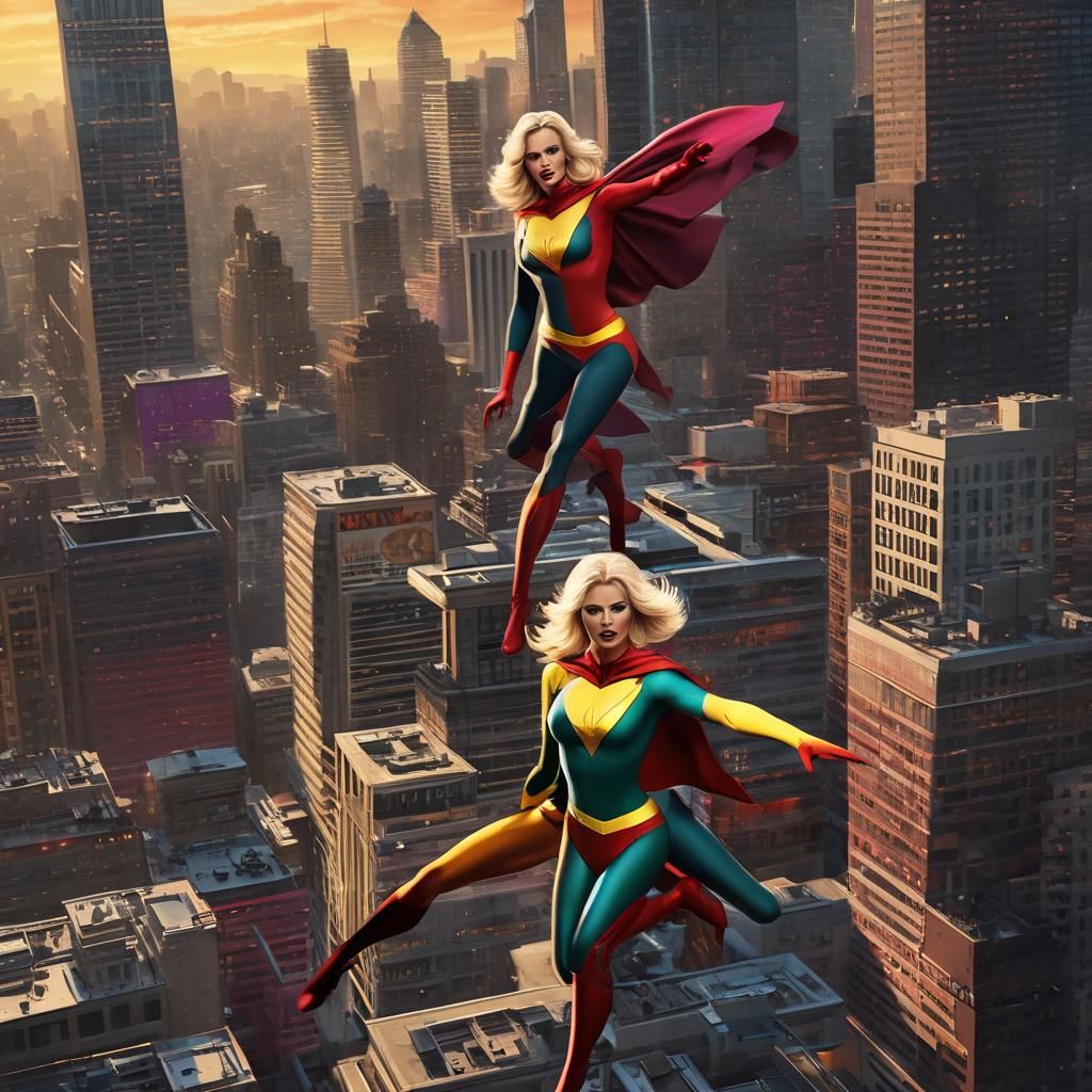 Electra Woman and Dyna Girl: Retro Comic Book Style