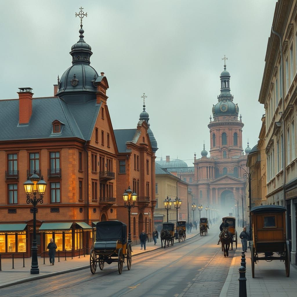 A stunning mixed-media artwork captures Poltava in the 19th century, blending pyrography and delicate watercolor. Rich t...