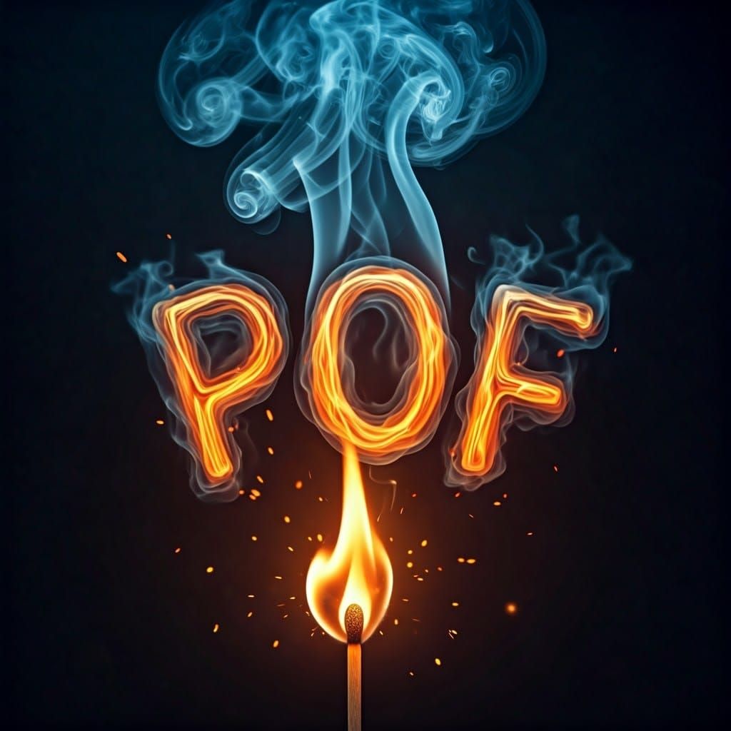 Vintage Match Creates Smoke Word Art