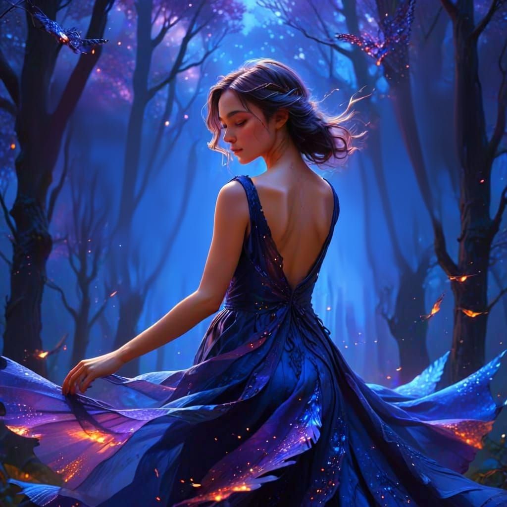 Majestic Owl Spreading Wings At Twilight