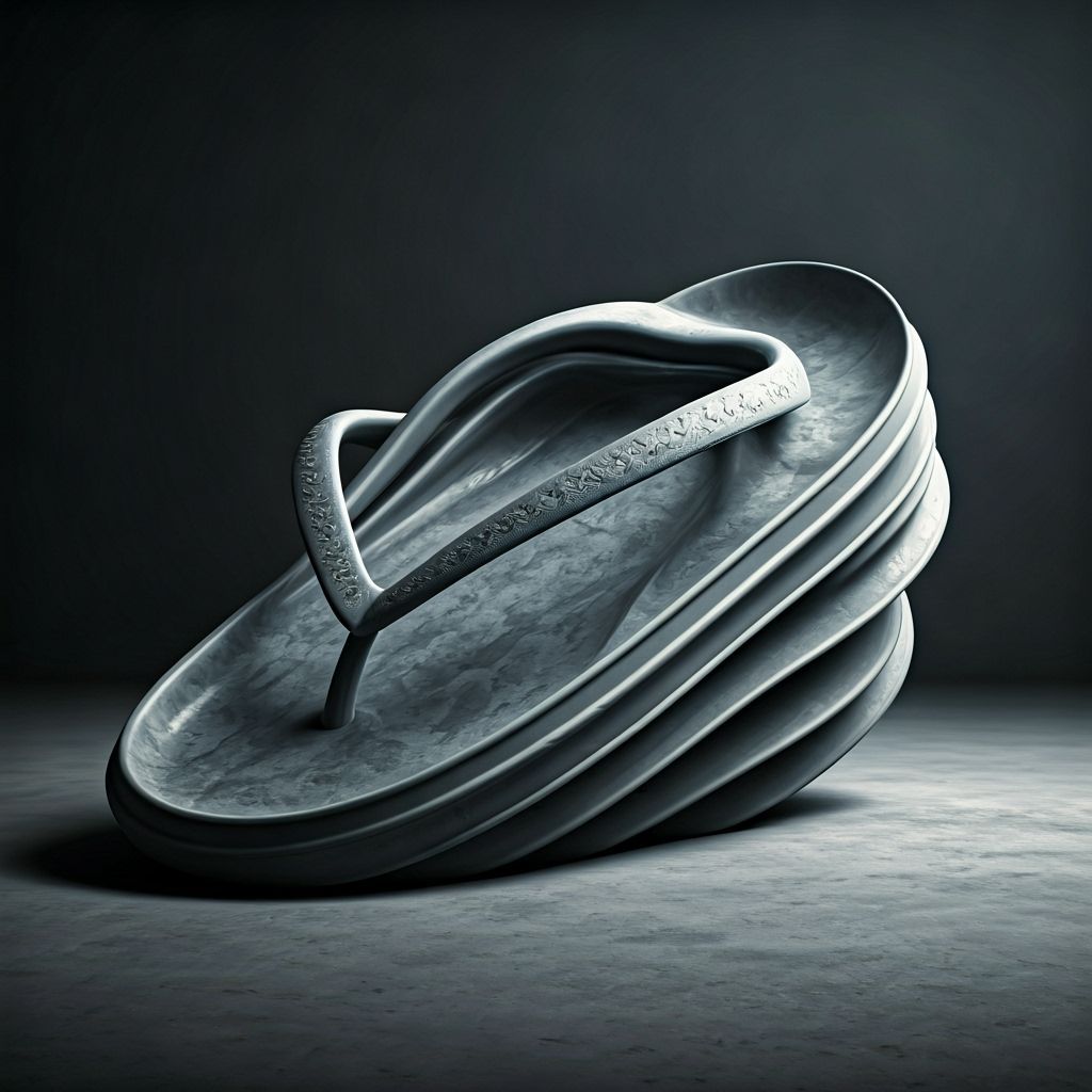 Surreal Concrete Flip-Flop Sculpture