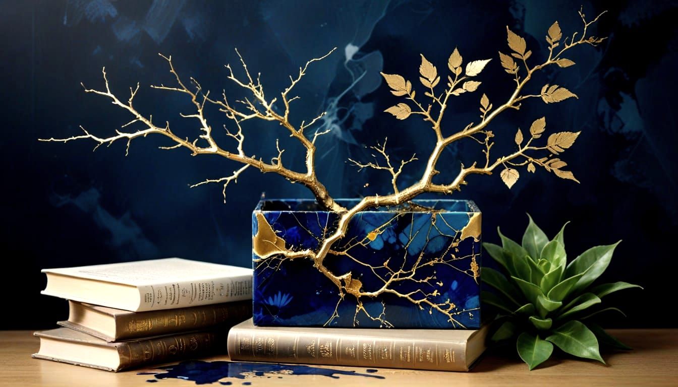 Golden Kintsugi Fantasy in Steampunk Salon