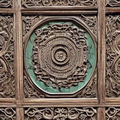 Wood Crafting Master with Jade Sculpture