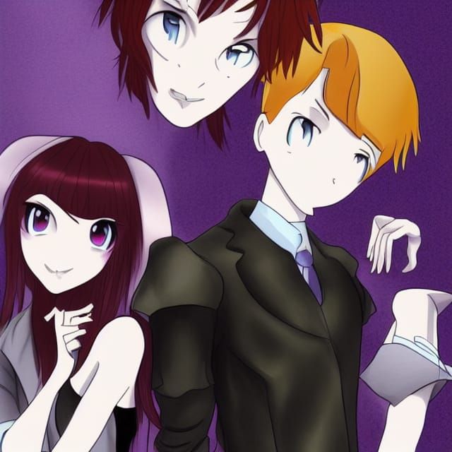 Anime Style: Incubus Boy and Dullahan Girl Couple