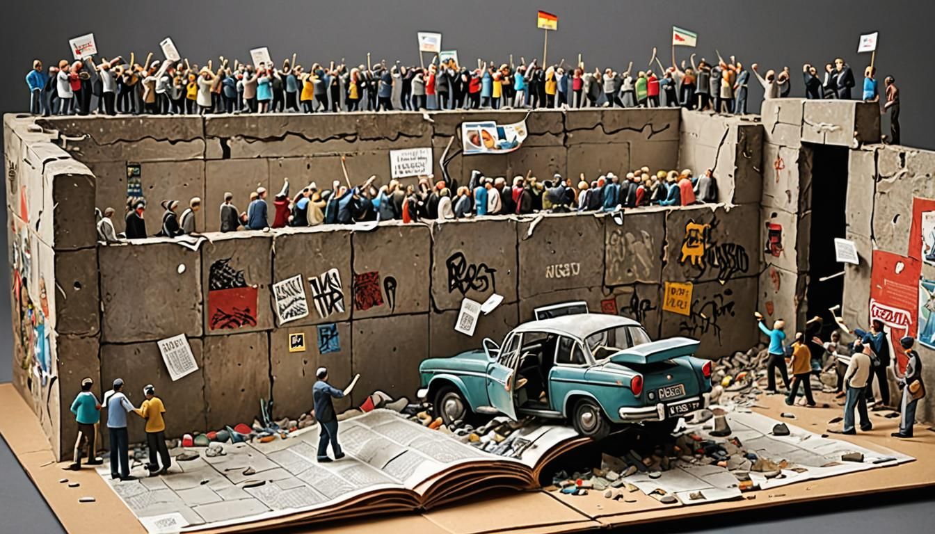Fall of the Berlin Wall Diorama as Matte Painting