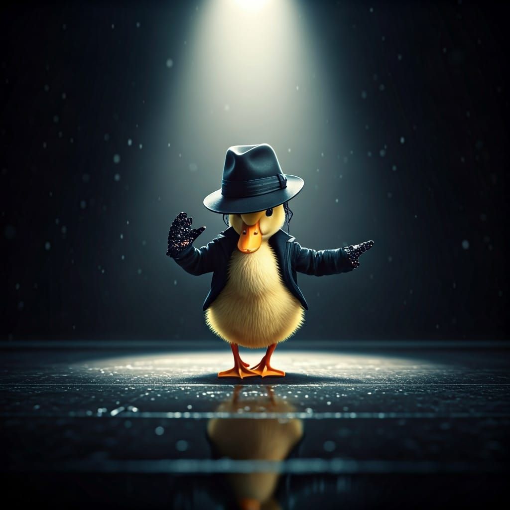 Michael Jackson Duckling Moonwalks: Cinematic Film Still
