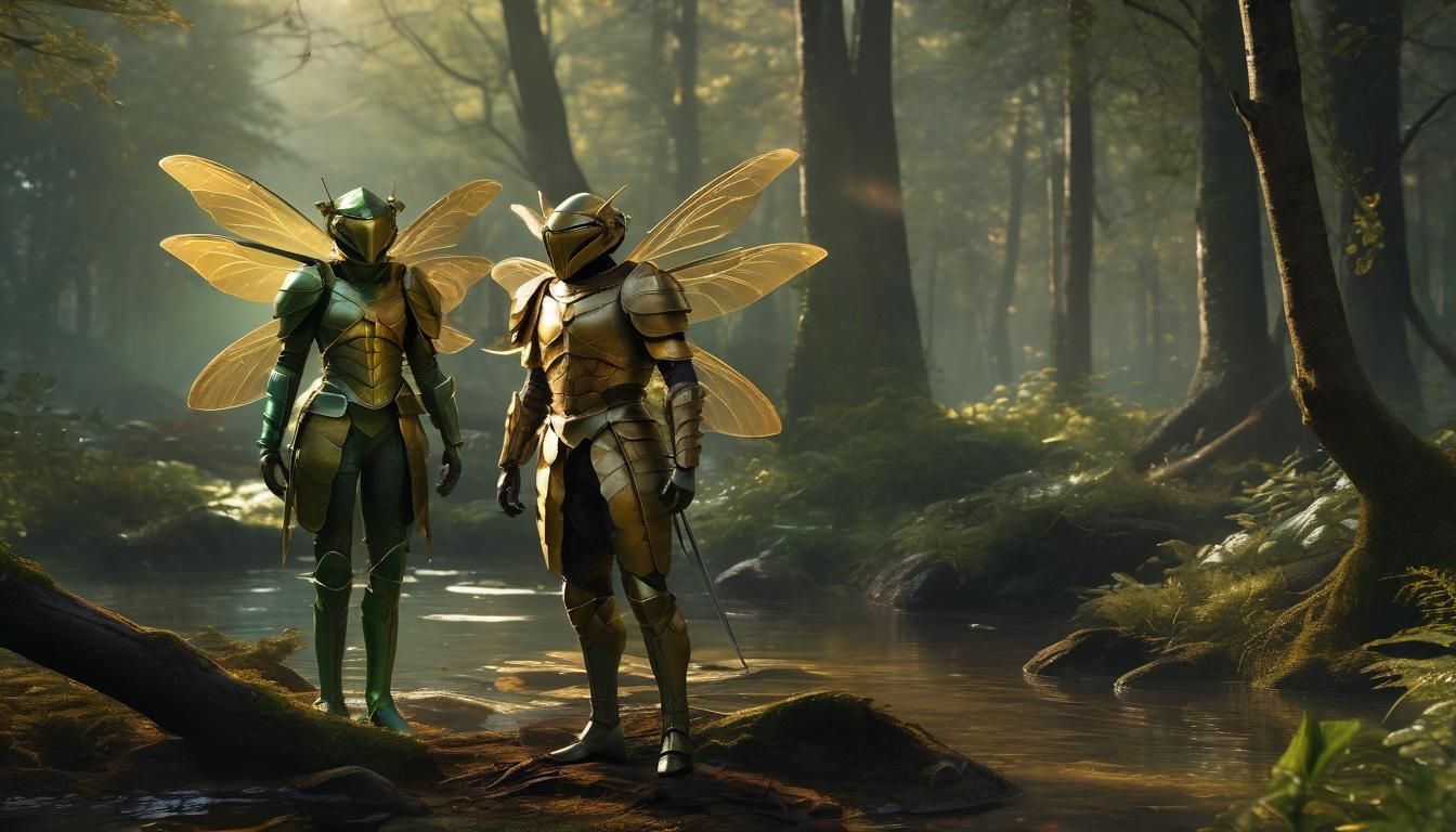 Armed Guardians of the Enchanted Forest in Vibrant, Hyper-Re...