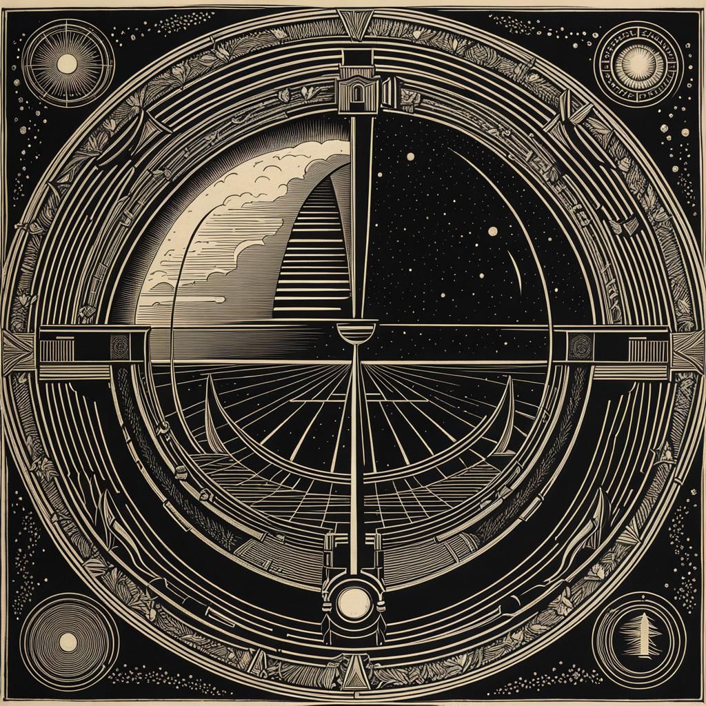 Epic Art Deco Woodcut Portrait in Vibrant Colors